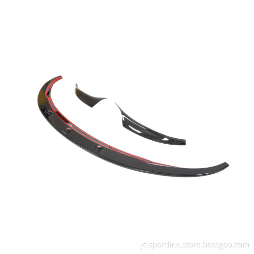 3PCS/SET Dry Carbon Fiber Front Bumper Lip with Splitters for Tesla Model 3 2023
